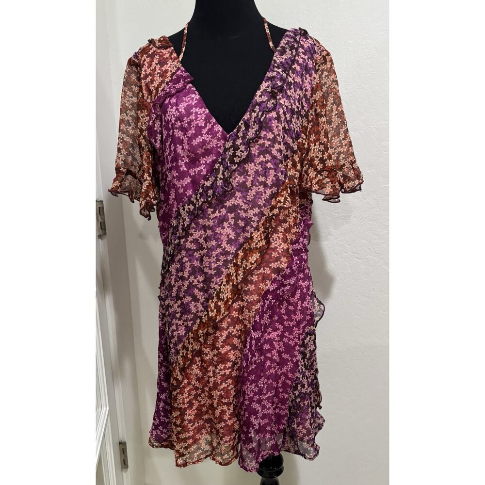 NWT ANTHROPOLOGIE Pink Floral Print Mini Dress SZ Medium MSRP $148 - Picture 3 of 6